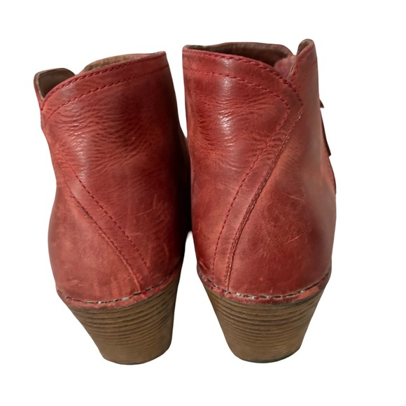 Dansko Rust-Red Leather Ankle Booties EU 42 | Side Zip Block Heel - Picture 8 of 14
